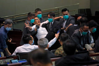 Hong Kong lawmakers clash