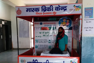 women of nuh making mask under haryana livelihood mission for public and selling on cheap rate