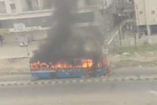 A fire broke out in Vinayak City bus this afternoon
