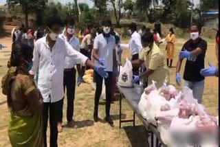 Akhila Bharatha NGO distributes ration kits to poor people