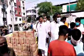 MLA Madhavaram Groceries Distribution at gangaputra sangham