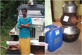 youth caught with illegal liquor  സ്ക്കൂട്ടറിൽ ചാരായം കടത്തിയതിന് യുവാവ് അറസ്‌റ്റിൽ  പാണ്ടിക്കാട്  മലപ്പുറം