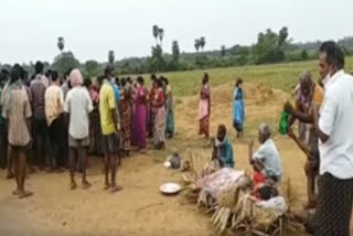 people protest  about  Cemetery  place  in east godavari dst