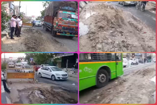 Trouble for road vehicles in Mahavir Enclave