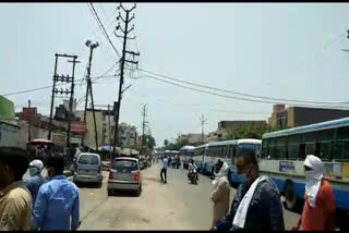 Haryana Roadways Buses Stuck in Bulandshahr