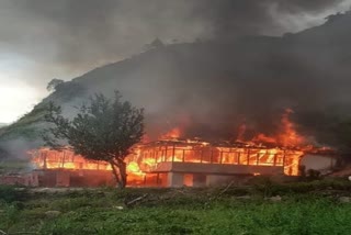 fire in a wooden house at Badiara village