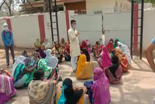 Women sitting on strike