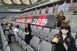 South Korean football club apologises for filling stands with 'sex dolls'