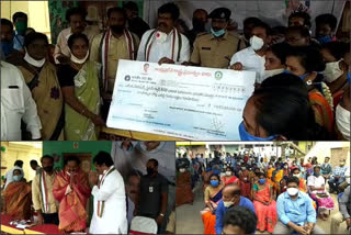 cheques distribution to gas leak victims