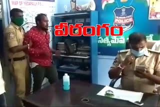 drunken man halchal in edapalli police station