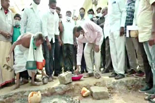 Minister Harish Rao Foundation stone road Construction at siddipet