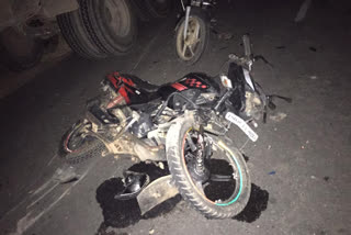 Lorry and bike Accident in Suryapet district