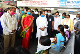 Minister Indrakaran Reddy toured Nirmal