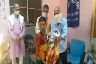 Ration donated to dumb deaf children and parents