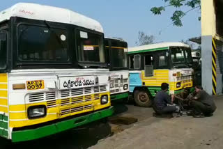 ready to start rtc buses on 21 may at narsipatnam