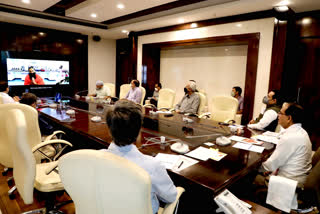 Baba Ramdev discusses with CM Shivraj Singh Chauhan and officer through video conferencing in bhopal