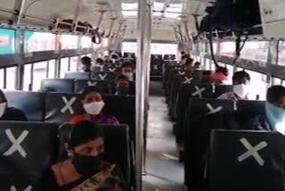 rtc buses restarted after lockdown in pulivendula depot