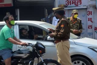 தேசியச் செய்திகள்  வாகன ஓட்டிகள் அபராதம்  நொய்டா  noida news  national news in tamil  lockdown violation vehicles seized