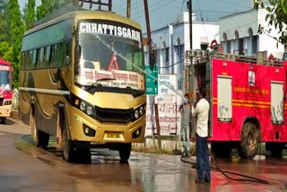 Buses Sanitized in kawaradha