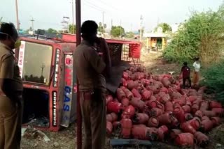 திருவண்ணாமலை செய்திகள்  திருவண்ணாமலை கேஸ் லாரி விபத்து  Tiruvannamalai gas lorry accident  Tiruvannamalai gas cylinder lorry accident
