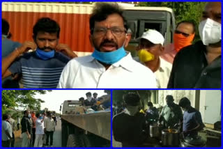 former minister somireddy helped migrant workers in vijayawada