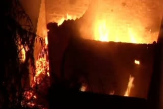 Etv Bharat, Gujarati News, Fire breaks out at Kirti Nagar area in Delhi