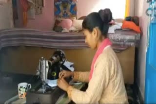 Divyang girl making masks in Kangra