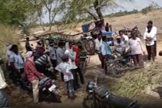 villagers stopped sand tractors and protested