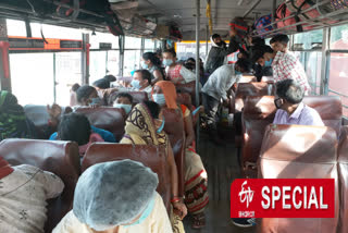 Migrant laborers sent via bus from noida to up bihar uttarakhand in lockdown 4
