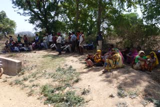 Village people sitting after the incident