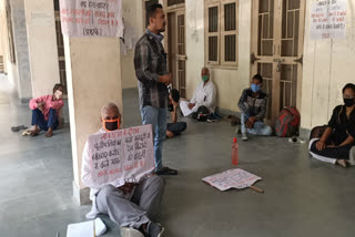 Protest in ramnagar tehsil