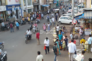 People rushed to purchase necessary things in Vijayapura