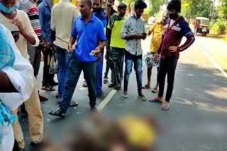 Accident between two bikes at Davanagere