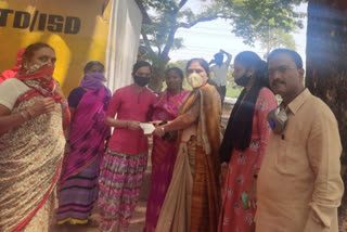 Sanitary pads and sanitizer distributed in Hubballi-dharwad area