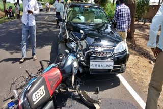 Collision between car and bike