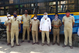 rtc drivers in vizianagaram dst facing scarcity of sanitizers and naks