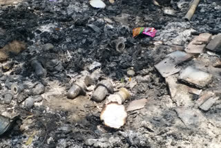 Mischievous elements set fire to the shop near banks of Brahmasarovar