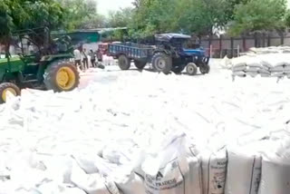 Farmers reached the procurement center after receiving SMS