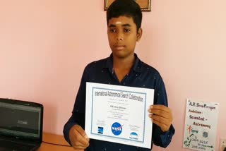 erode school student appreciated for asteroid research