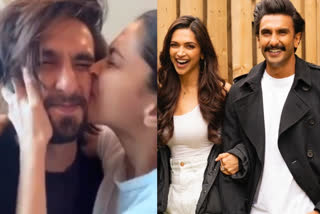 Watch! Deepika kisses Ranveer's 'squishable face'  രണ്‍വീറിനെ ഗാഢമായി ചുംബിച്ച് ദീപിക  Deepika kisses Ranveer  Deepika padukone