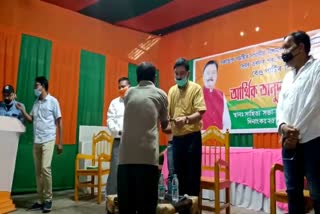 MLA Ranjit Das donation to 179 band party Artits