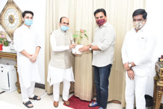 minister ktr greeted home minister Mohammad ali