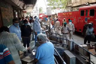Fire in shop in drug market of Indore