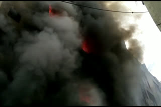 fire in a shoe factory in keshavapuram in delhi