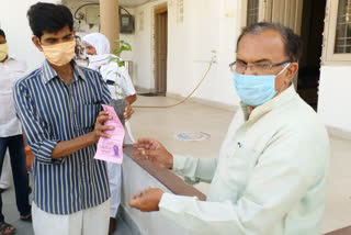 Vasudev Devnani distributed basil plants, वासुदेव देवनानी ने बांटे तुलसी के पौधें