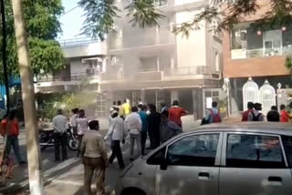 Short circuit fire in electric meter in A3 block of Janakpuri