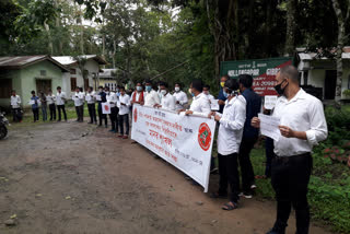 all assam student union at mariani gibbon wildlife santcuray protest