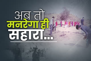 मनरेगा में कार्य  नागौर का ग्रामीण इलाका  Lockdown का साइड इफेक्ट  मजदूरों का मनरेगा सहारा  महात्मा गांधी राष्ट्रीय रोजगार योजना  ईटीवी भारत स्पेशल न्यूज  etv bharat special news  nagaur news  migrant workers news  seeking employment in lockdown  work in MNREGA