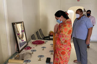 हरीओम सिंह राठौड़ को श्रद्धांजलि,  diya Kumari paid tribute to former MP