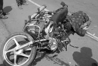 Travel bus and Bike Road Accident at Nandigama village, One Person dead in this Accident